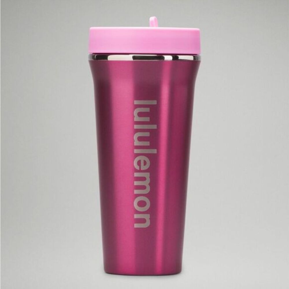 NWT Lululemon Back to Life Tumbler 24oz Dahlia Mauve Pink Silver Water Bottle